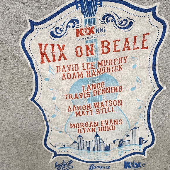 Gildan Heavy Cotton Men's Large 2019 Kix On Beale Memphis Concert Gray T-shirt - Picture 7 of 8